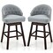 Set of 2 Swivel Bar Stools Tufted Bar Height Pub Chairs with Rubber Wood Legs
